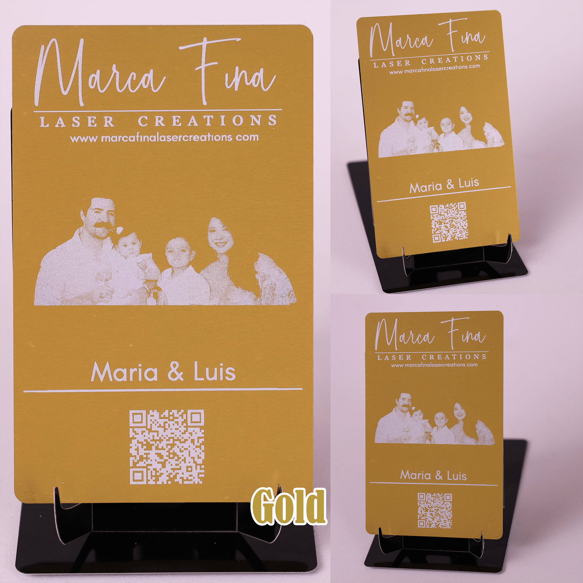 Metal Business Cards - Marca Fina Laser Creations - 