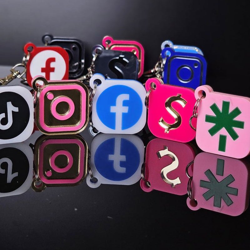 Social Media Digital Keychain Tap to Share | NFC Tag Keychain - Marca Fina Laser Creations - 
