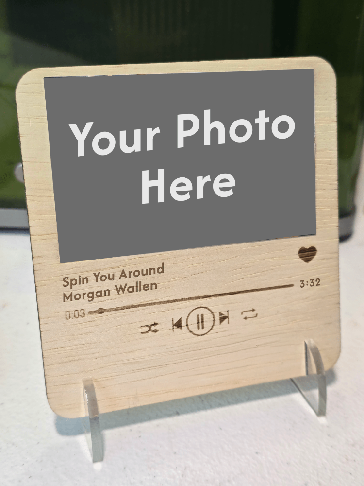 Wooden Photo Frame Tap to Play with integrated NFC compatible with Spotify or Youtube - Marca Fina Laser Creations - 